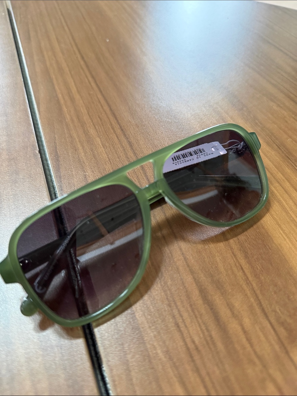 J. Crew Green Aviator Sunglasses with Dark Lenses